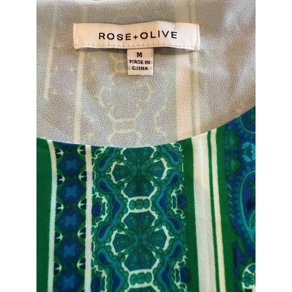 Rose + Olive Sleeveless Top Size M - Bandana Print‎ Sleeveless Layered Blouse - Picture 2 of 8